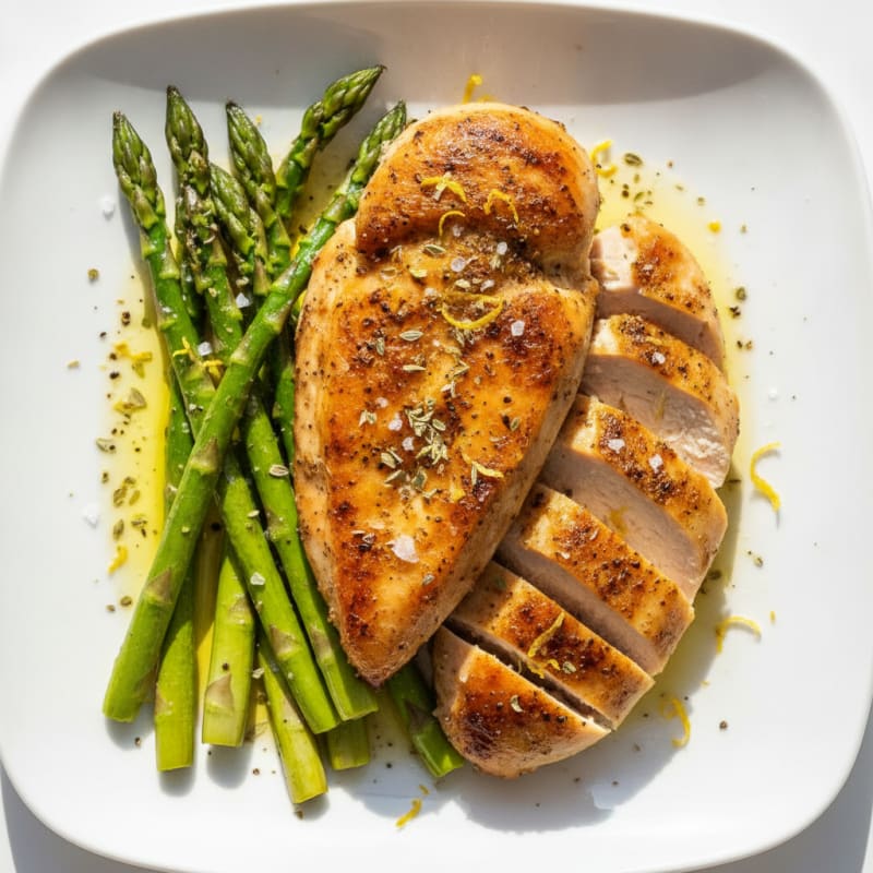 Lemon-Herb Roasted Chicken with Asparagus