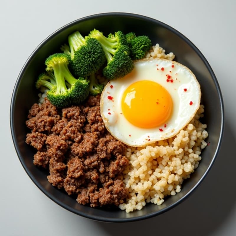 Lean Beef and Crispy Broccoli Rice Bowl