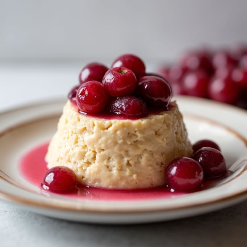 Protein Oatmeal Pudding with Grape Compote