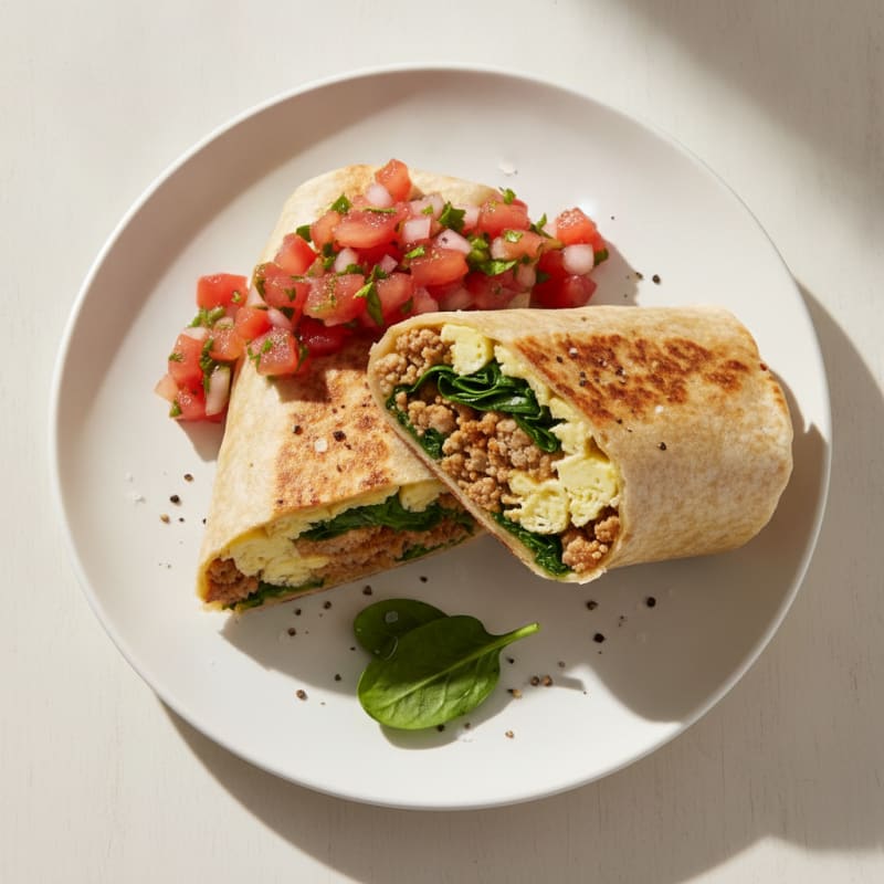 Loaded Breakfast Burrito with Salsa