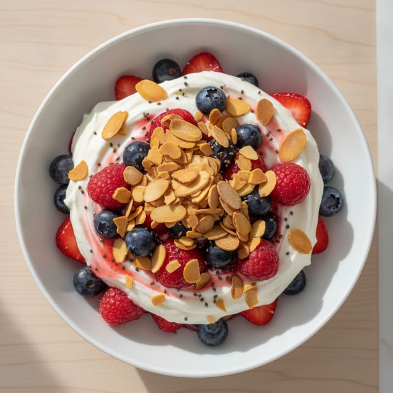 Greek Yogurt Protein Parfait with Mixed Berries