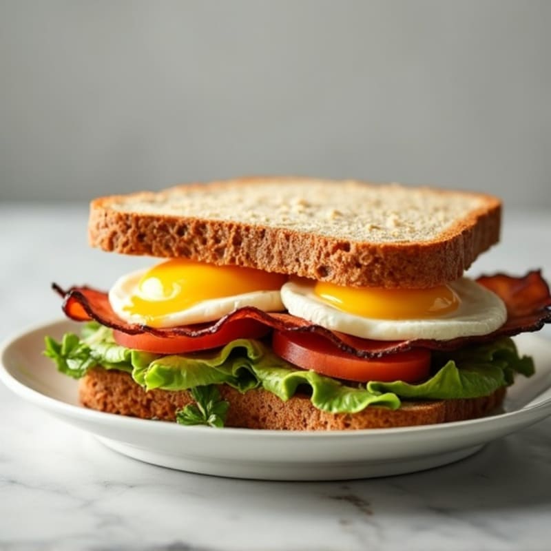 Creamy Avocado and Crispy Turkey Bacon Whole Grain Sandwich
