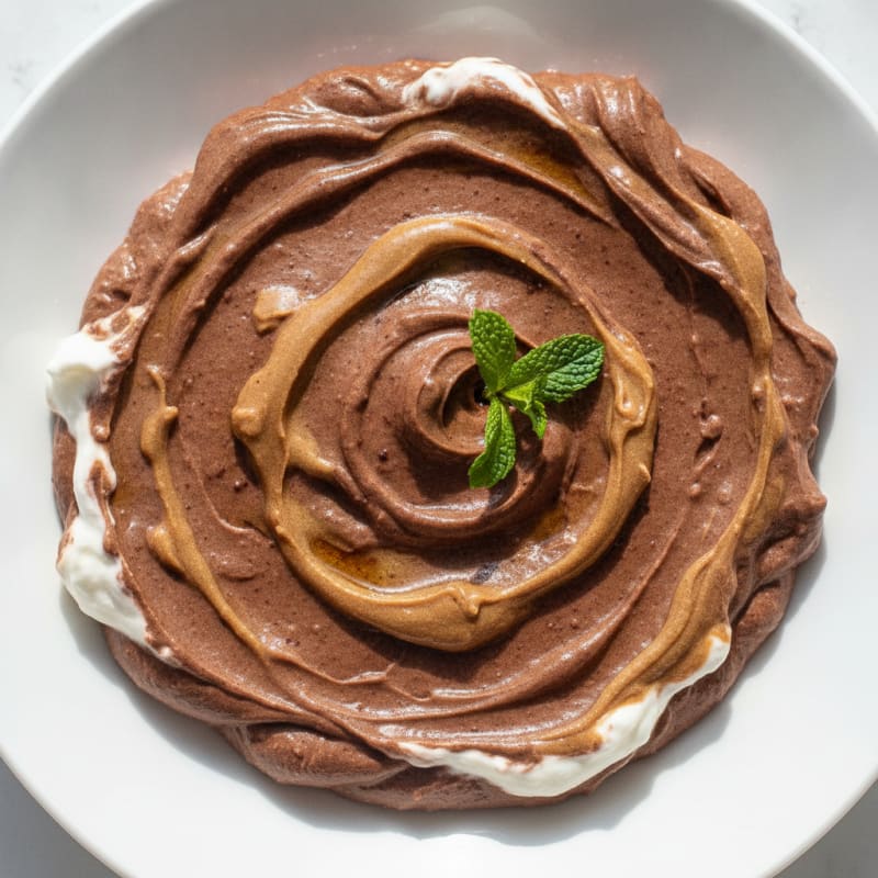 Silky Chocolate Protein Pudding with Almond Butter