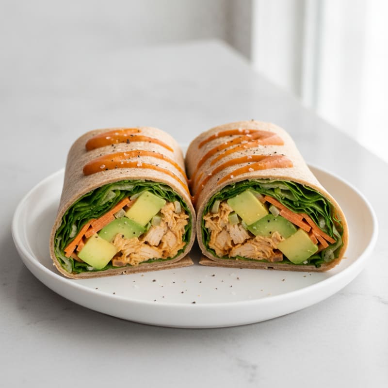 Buffalo Ranch Chicken Salad Wraps