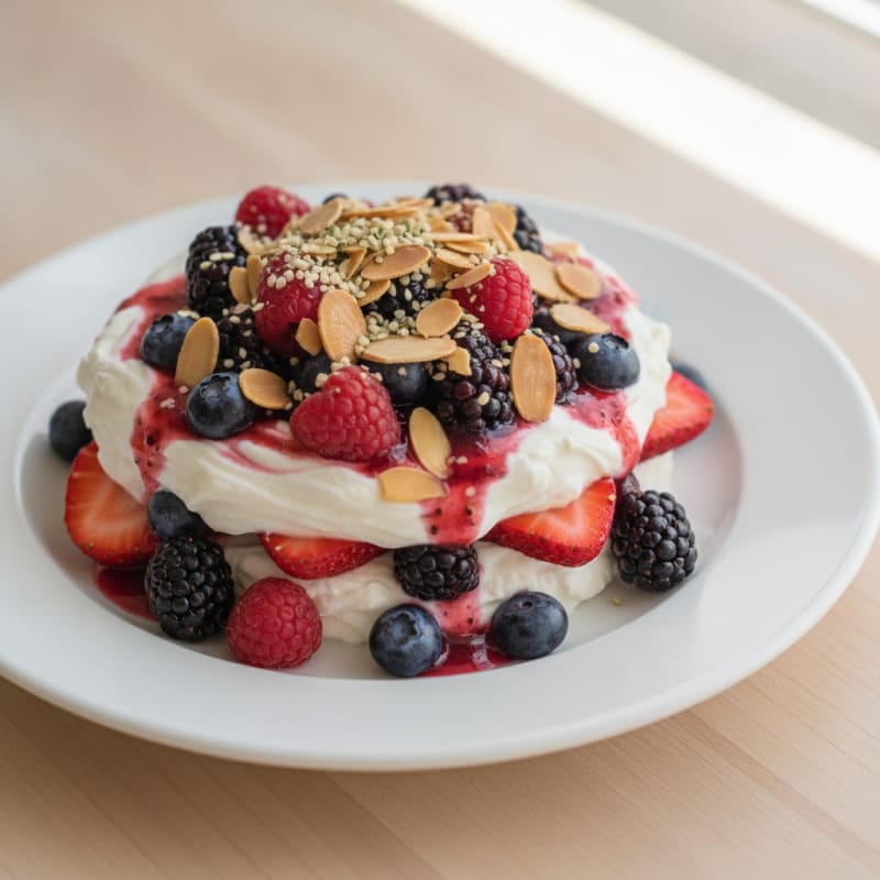 Greek Yogurt Protein Parfait with Mixed Berries