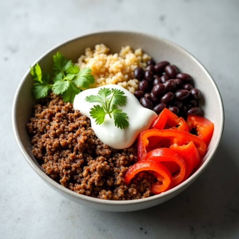 Seasoned Ground Beef Bowl with Special Sauce