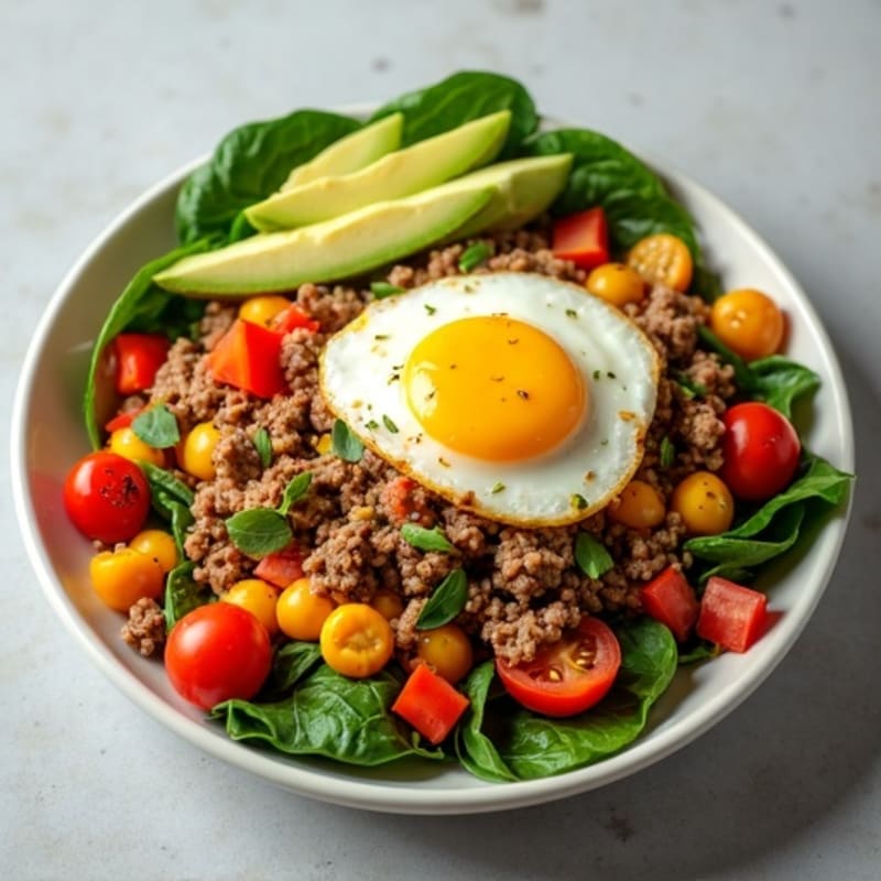 Egg White and Lean Beef Veggie Scramble