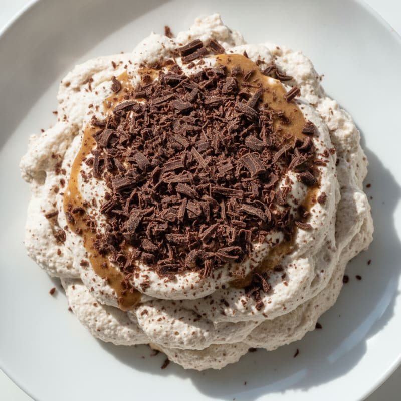 Greek Yogurt Protein Mousse with Dark Chocolate Shavings