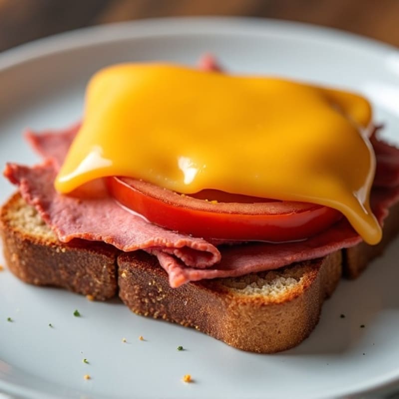 Lean Roast Beef and Sharp Cheddar Open-Face Melt