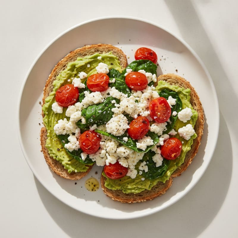 Egg White and Cottage Cheese Scramble with Spinach and Cherry Tomatoes