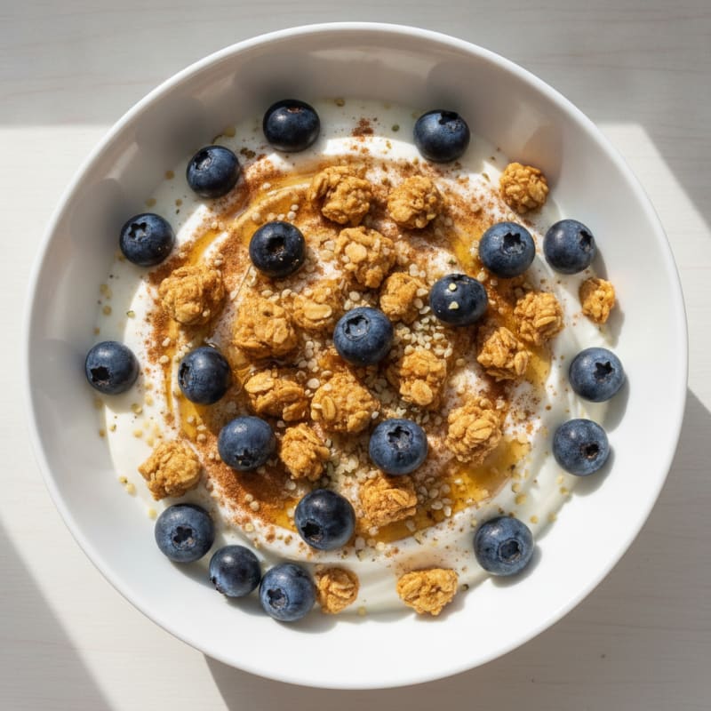 Blueberry Yogurt with Granola Crunch