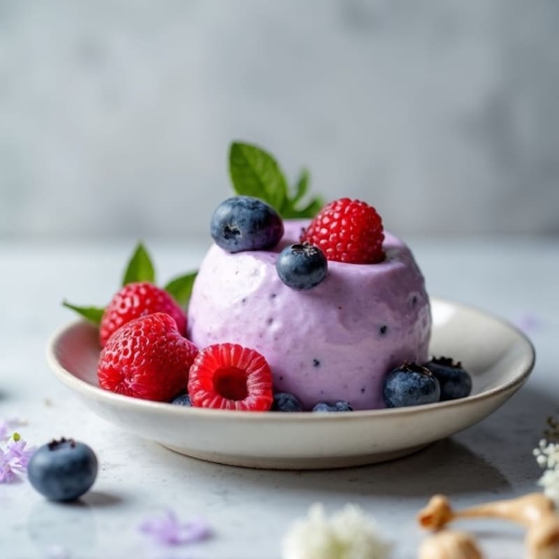 Silky Greek Yogurt Protein Mousse with Fresh Berries