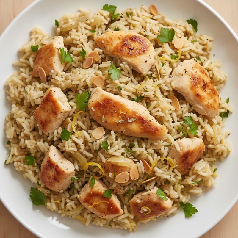 Lemon Herb Rice Pilaf with Toasted Almonds