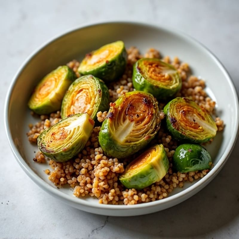 Lean Ground Turkey and Crispy Roasted Brussels Sprouts Skillet