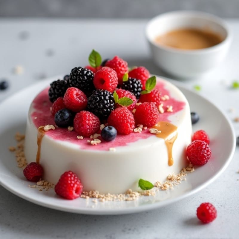 Silky Greek Yogurt Protein Pudding with Mixed Berries