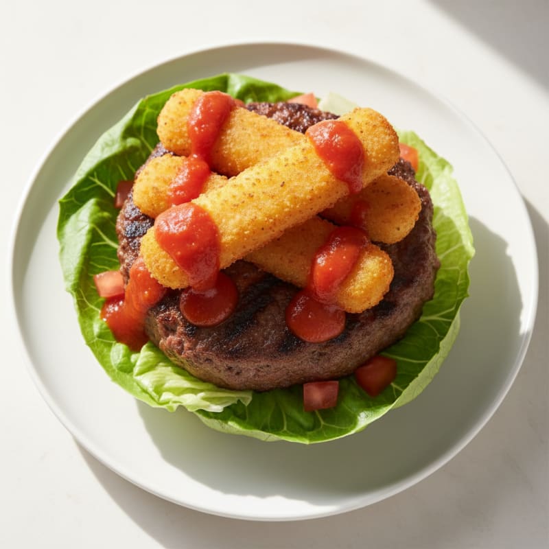 Mozzarella Stick Beef Burger