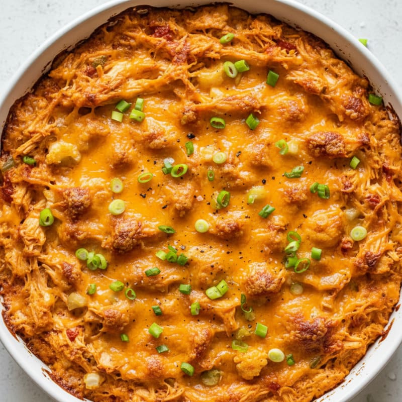 Creamy Buffalo Chicken Dip Bake
