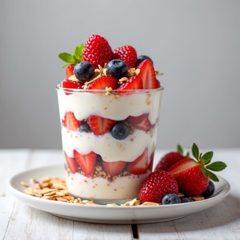 Greek Yogurt Protein Parfait with Mixed Berries