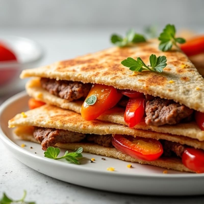 Crispy Lean Steak and Bell Pepper Quesadillas