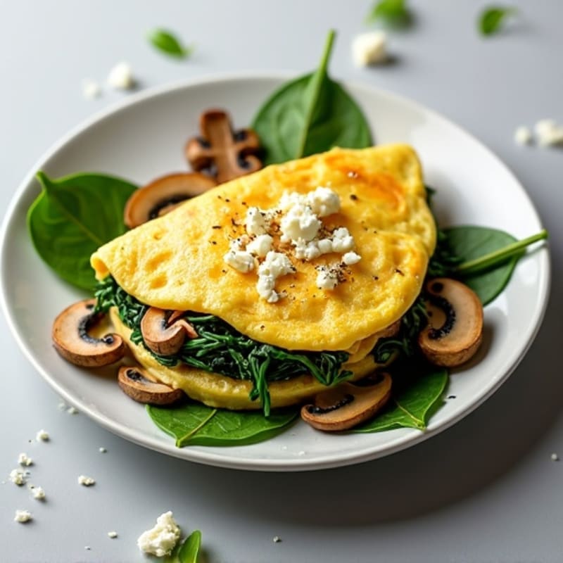 Savory Mushroom and Spinach Omelette