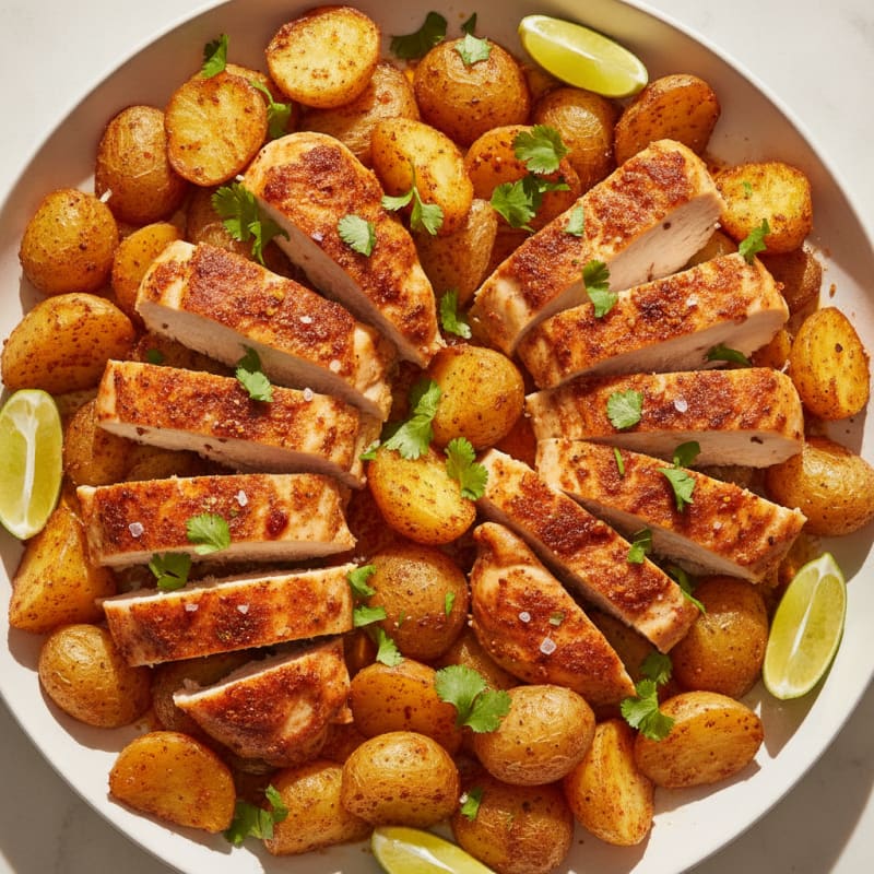 Spicy Chicken and Roasted Gold Potatoes Platter