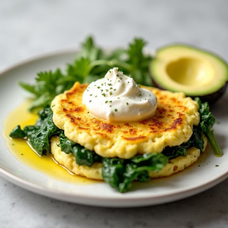 Egg White and Spinach Scramble with Cottage Cheese