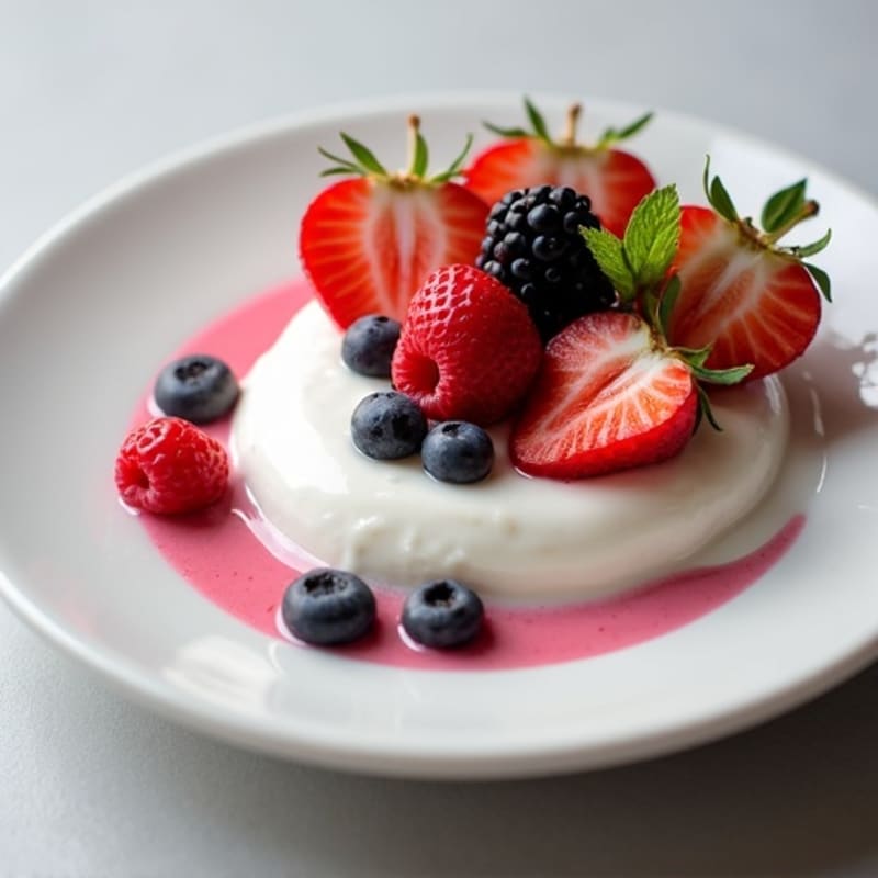 Silky Greek Yogurt Protein Pudding with Fresh Berries