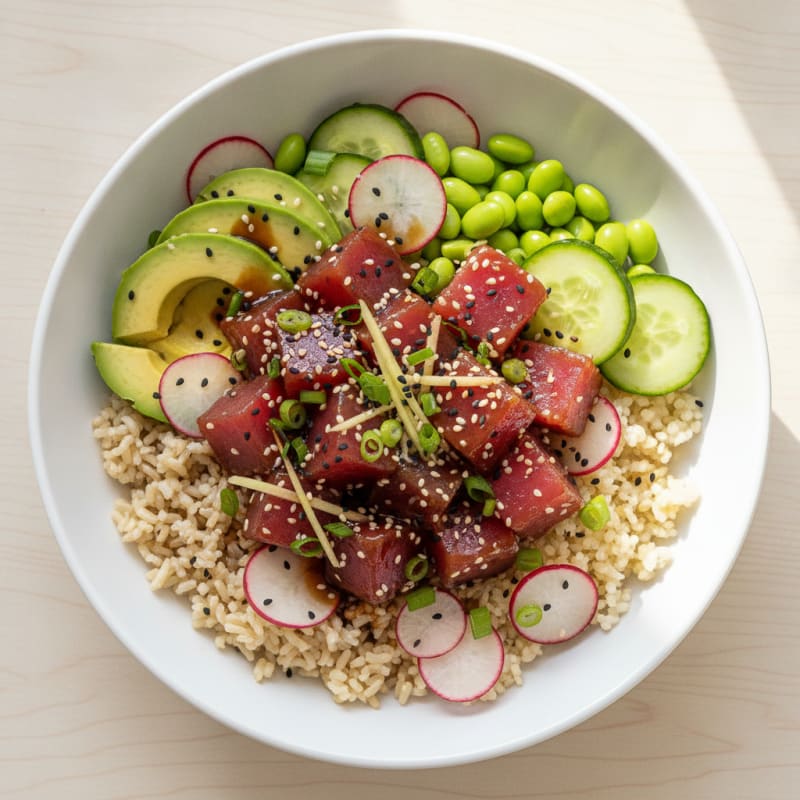 Ahi Tuna Hawaiian Poke Bowl