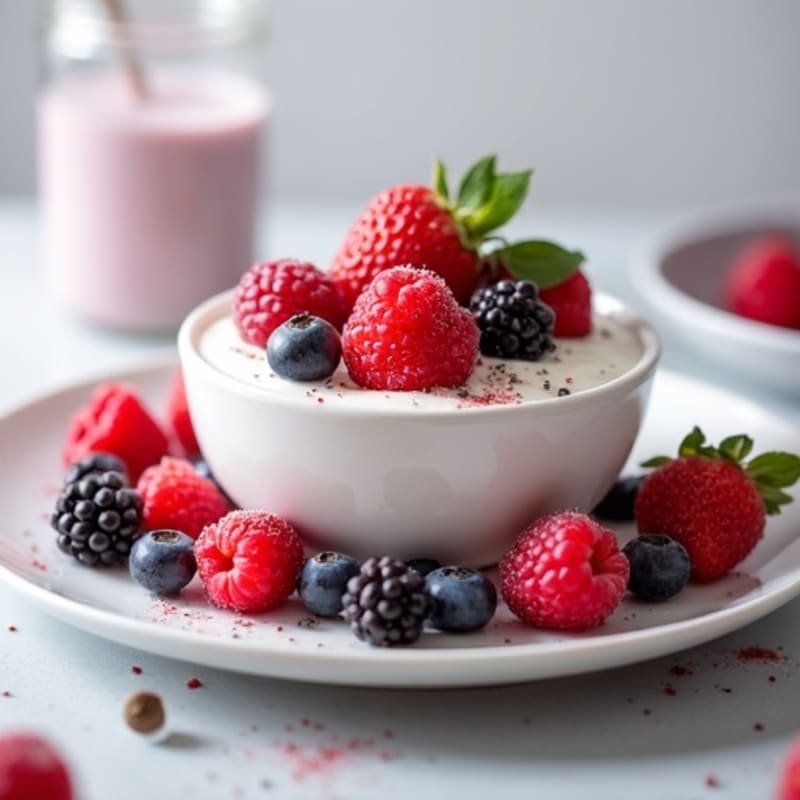 Silky Greek Yogurt Protein Mousse with Mixed Berries