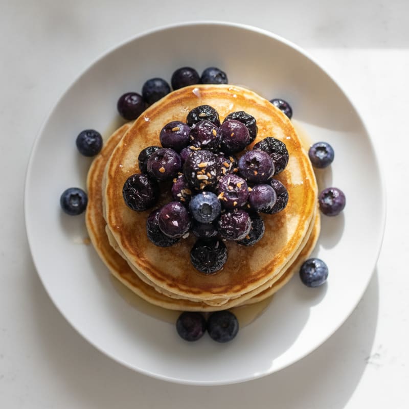 Fluffy Berry Protein Pancakes