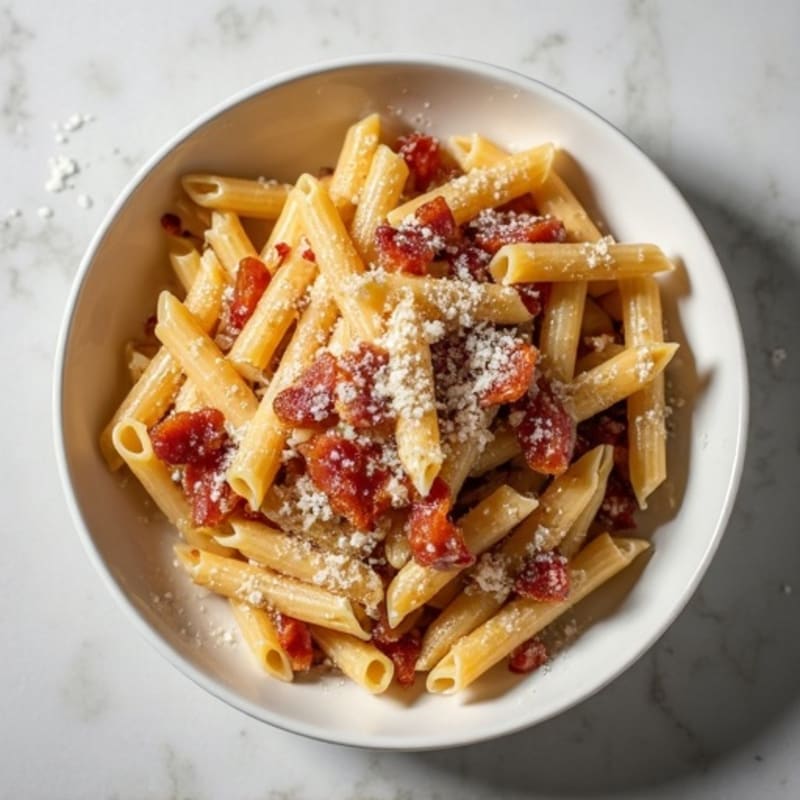 Wholesome Turkey Bacon and Whole Wheat Pasta with Creamy Peppery Sauce