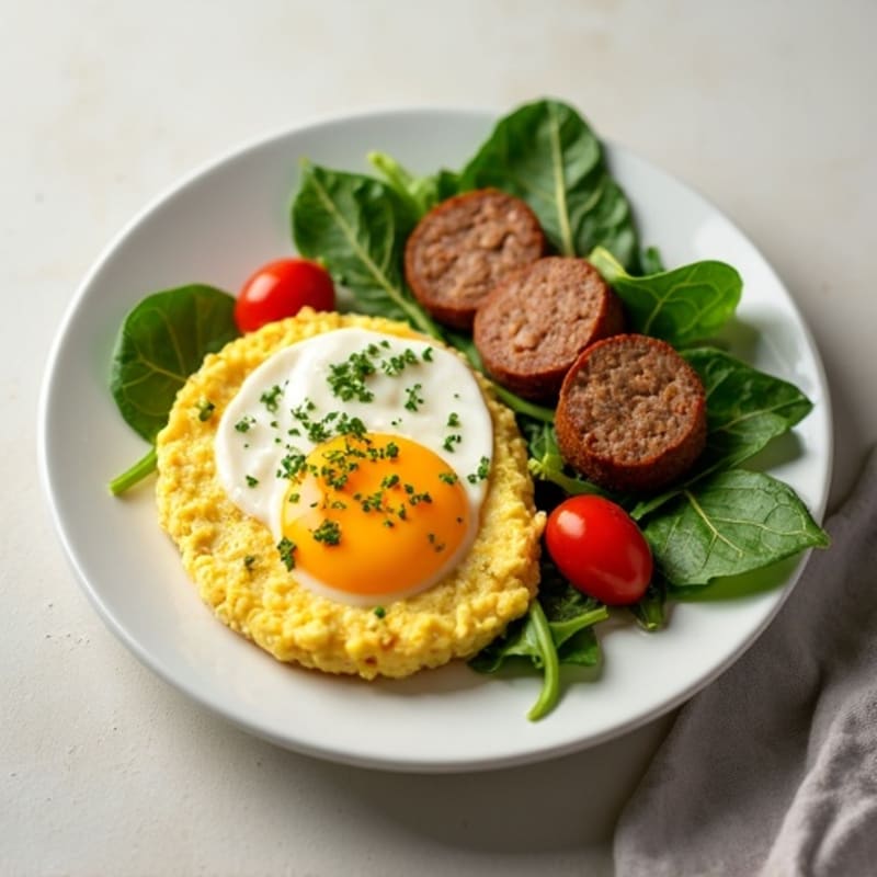 Egg White Scramble with Spinach and Turkey Sausage