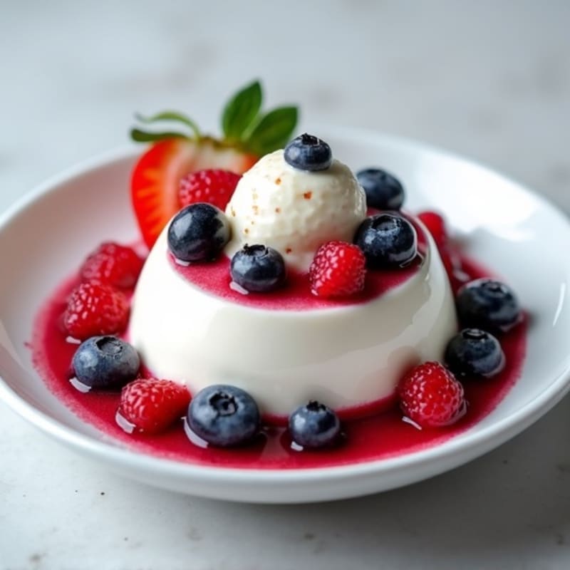 Silky Greek Yogurt with Protein Powder and Fresh Berries