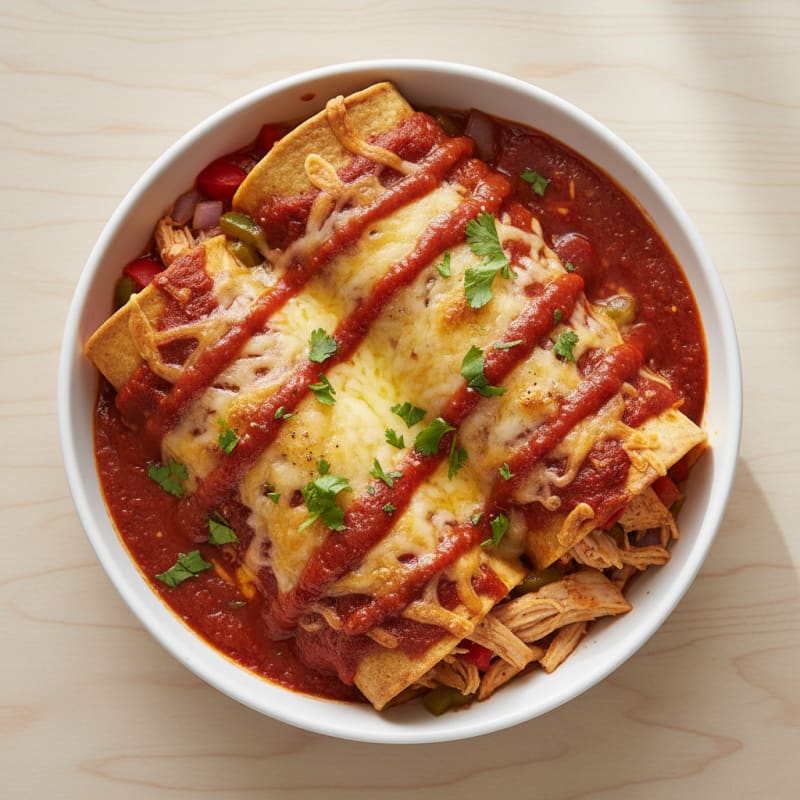 Chicken Enchiladas with Red Chili Sauce