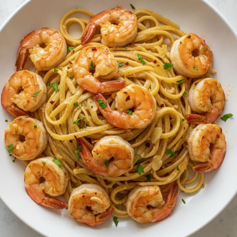 Garlic Butter Shrimp Scampi with Linguine