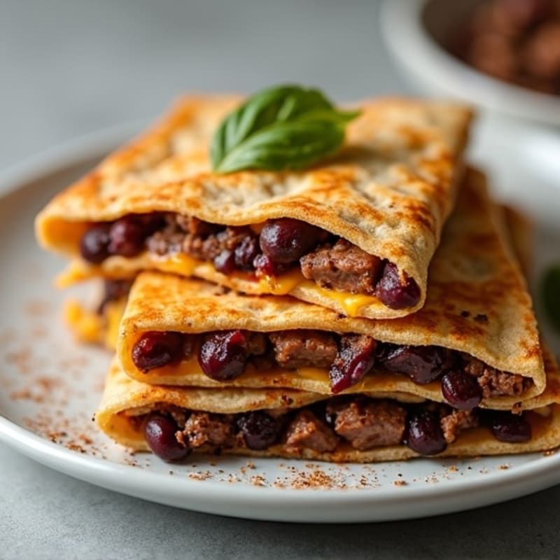 Crispy Lean Steak and Black Bean Quesadillas