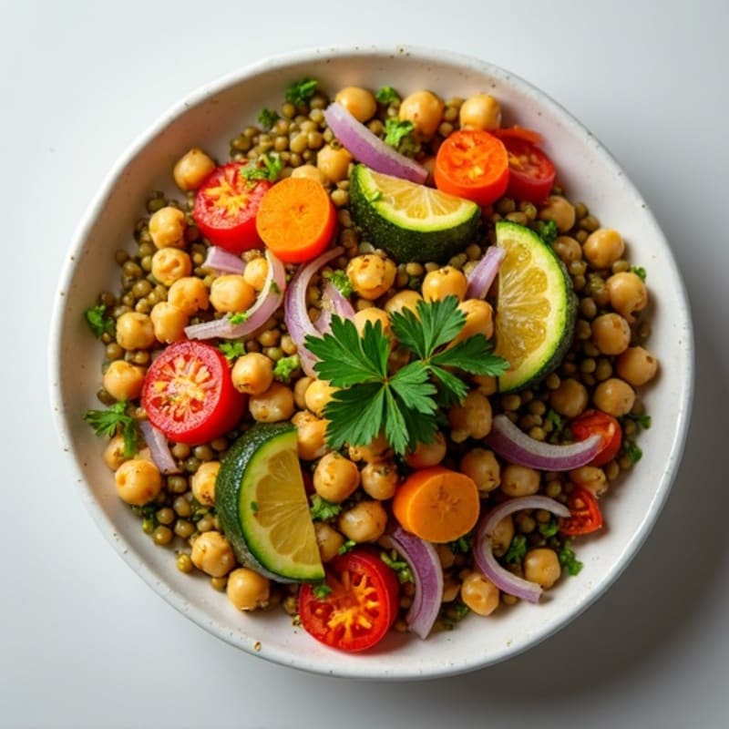 Lemon-Herb Hearty Lentil and Roasted Vegetable Medley