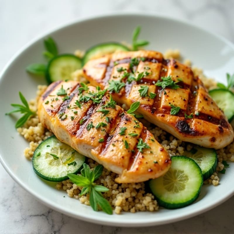 Grilled Chicken and Cucumber Quinoa Salad