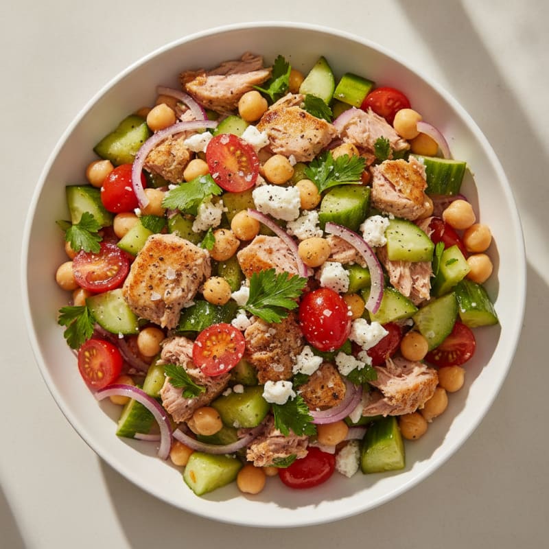 Mediterranean Tuna Chickpea Salad
