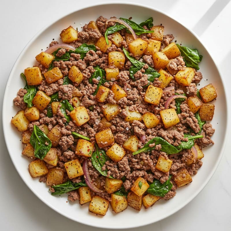 Crispy Ground Beef and Potato Hash