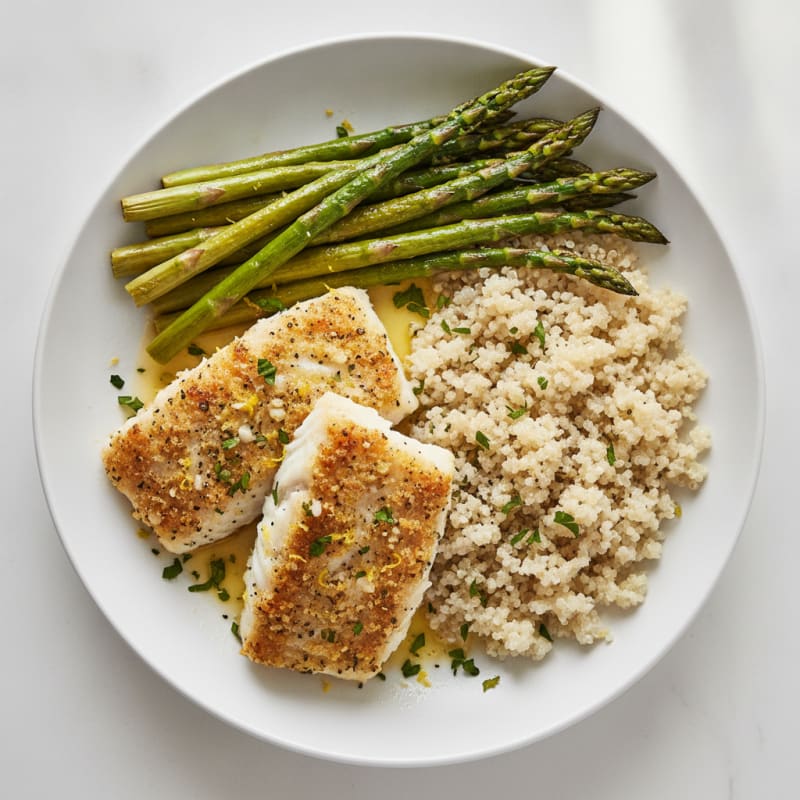 Lemon Herb Baked Cod with Asparagus