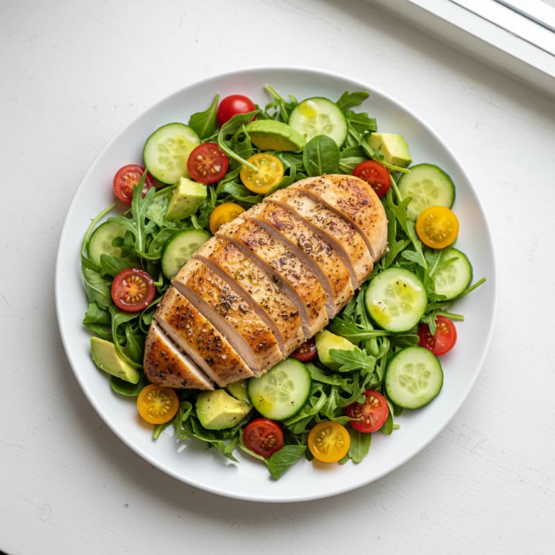 Tender Roasted Chicken with Green Salad