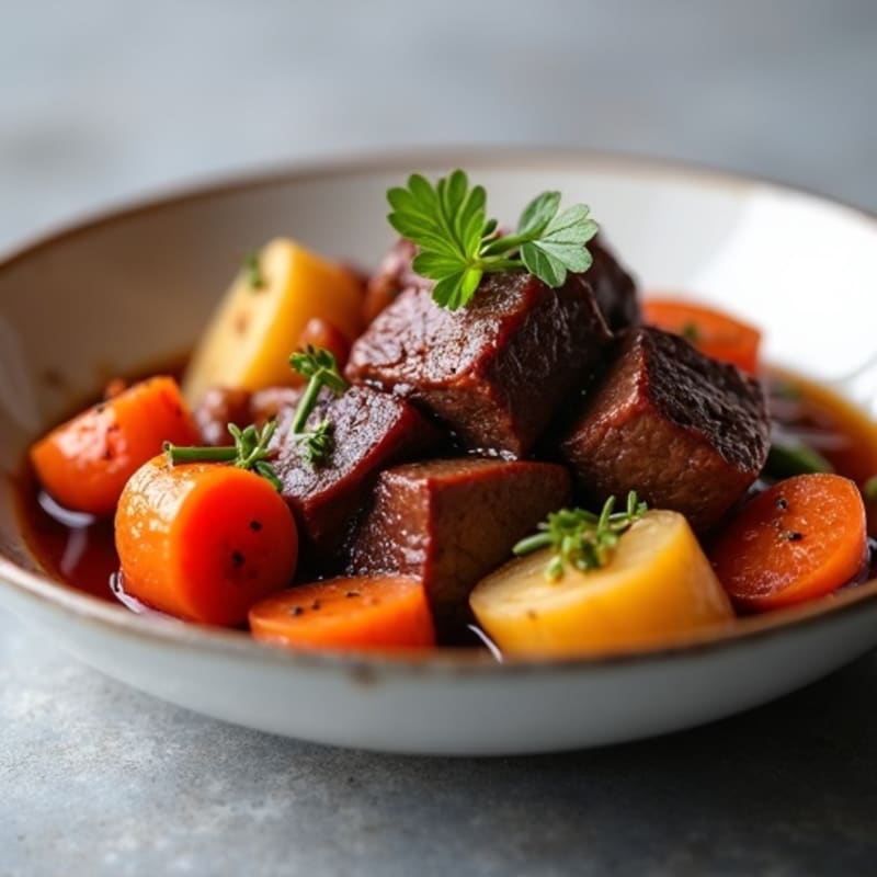 Red Wine Braised Beef with Root Vegetables