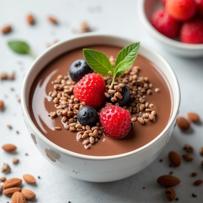 Silky Chocolate Protein Pudding with Chia Seeds