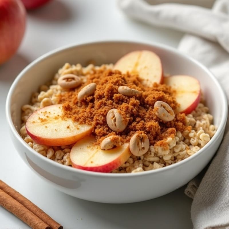 Warm Baked Cinnamon Apple Protein Oatmeal