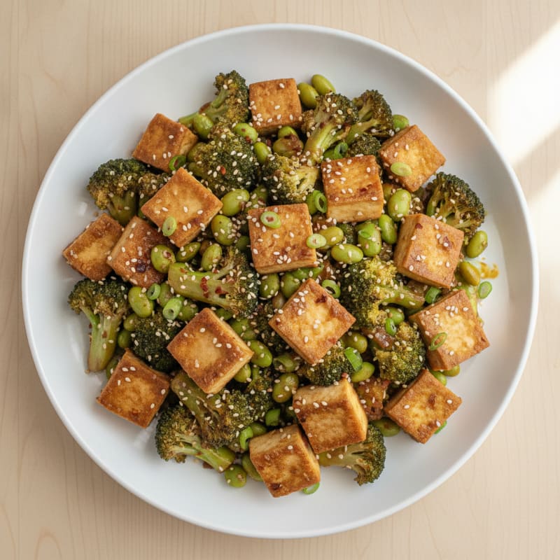 Sesame Tofu and Broccoli Stir-Fry