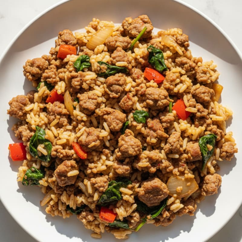 Savory Ground Beef and Rice Skillet