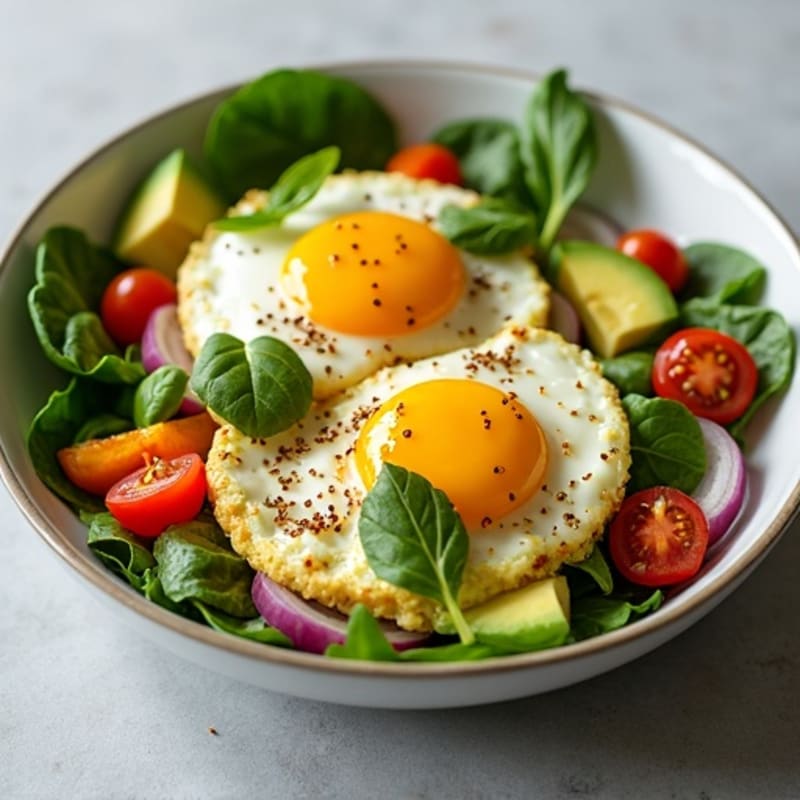 Egg White Veggie Scramble with Fresh Spinach