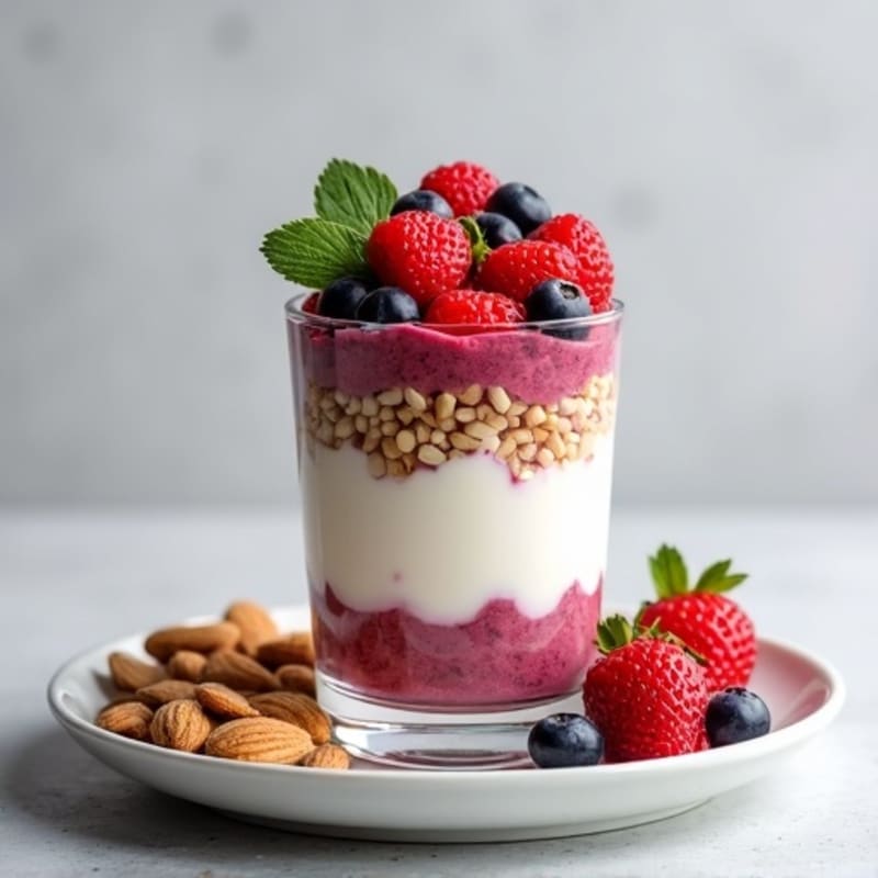 Greek Yogurt Protein Parfait with Mixed Berries