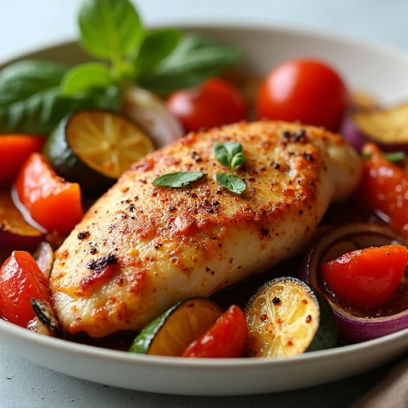 Spicy Sheet Pan Chicken with Roasted Vegetables